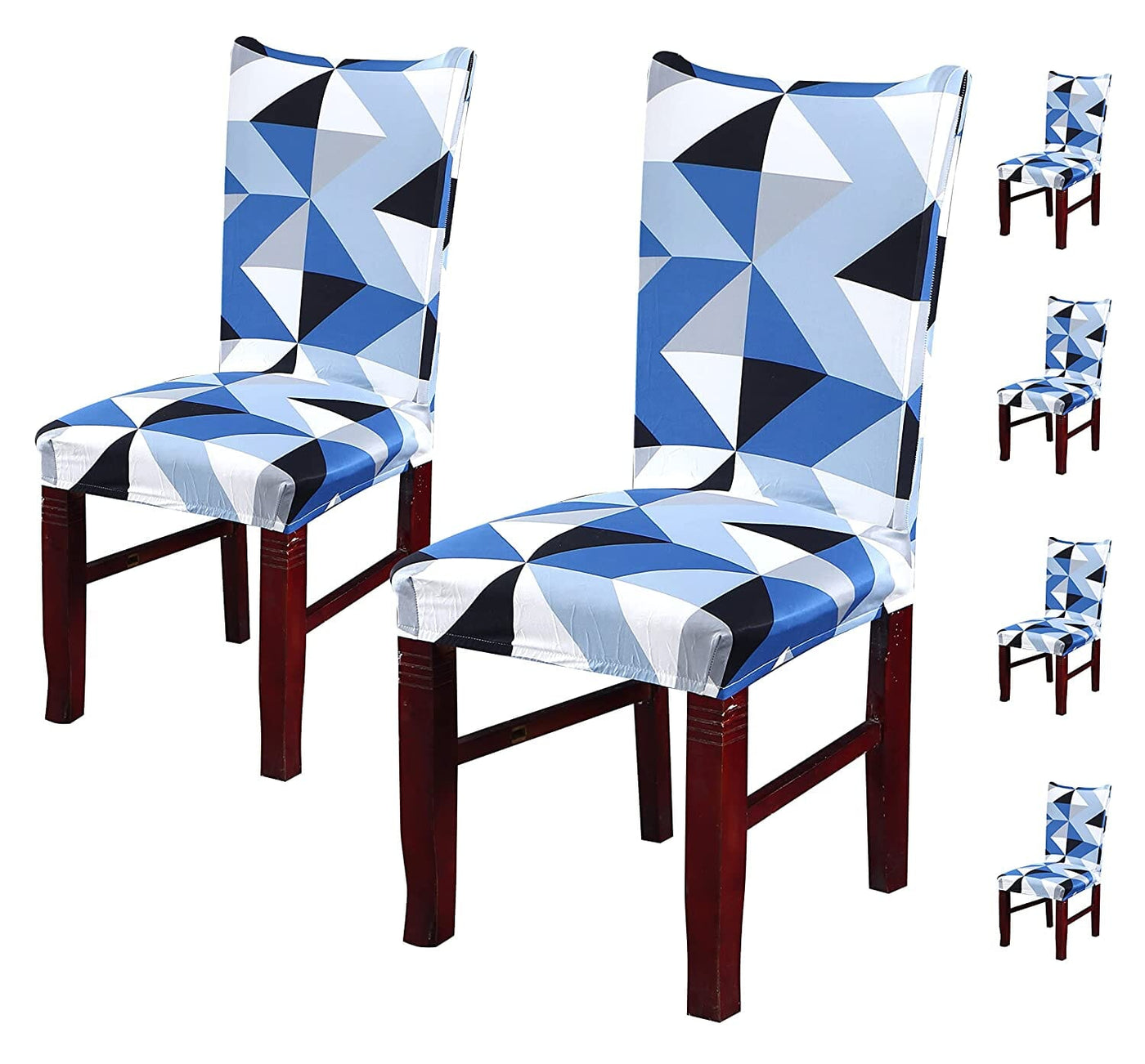 Blue Obtuse Triangle Premium Chair Cover - Stretchable & Elastic Fitted Great Happy IN 