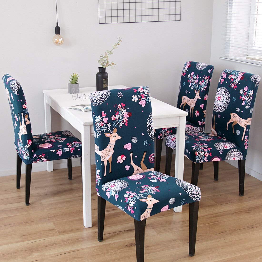 Premium Chair Cover - Stretchable & Elastic Fitted Great Happy IN Blue Deer 2 PCS - ₹799 