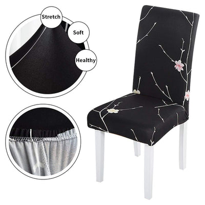 Branch Black Premium Chair Cover - Stretchable & Elastic Fitted Great Happy IN 
