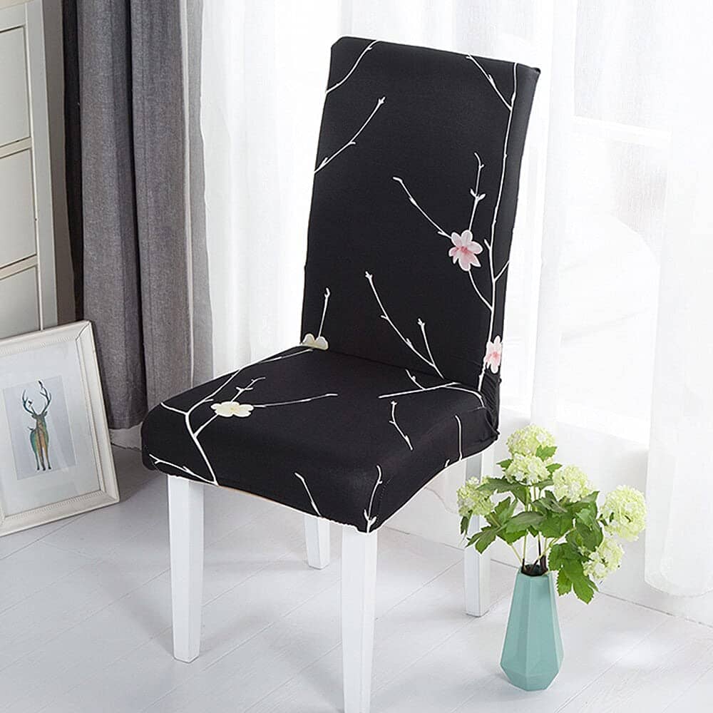 Branch Black Premium Chair Cover - Stretchable & Elastic Fitted Great Happy IN 2 PCS - ₹799 