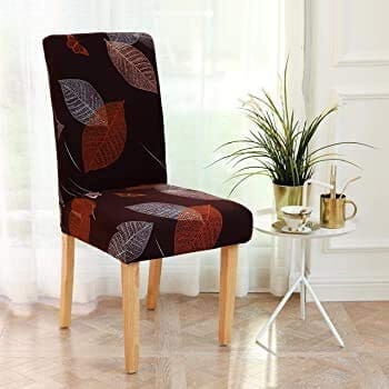 Chocolate Leaf Premium Chair Cover - Stretchable & Elastic Fitted Great Happy IN 