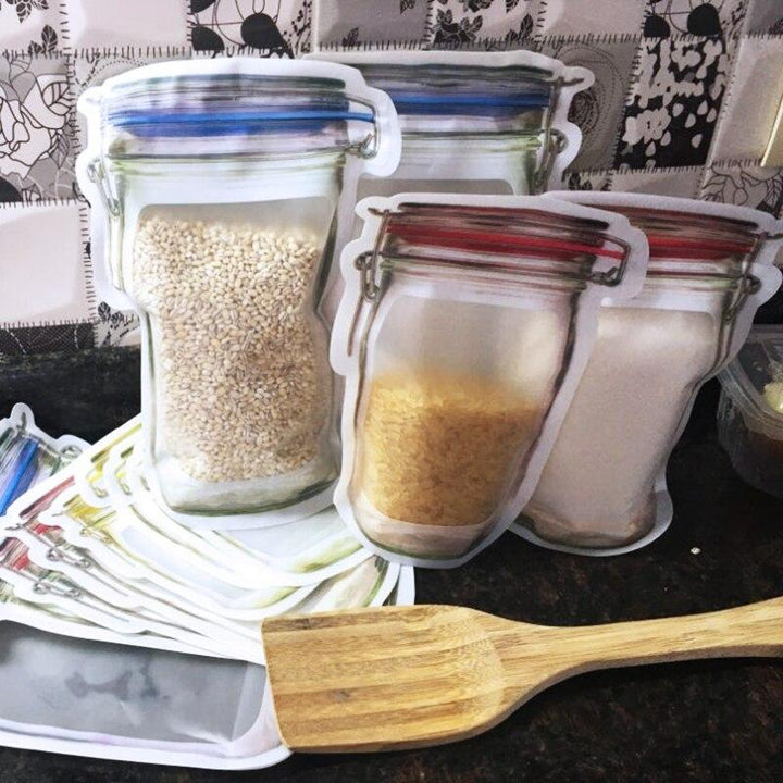 Jar Shape Storage Pouch - Reusable & Dishwasher Safe Great Happy IN 