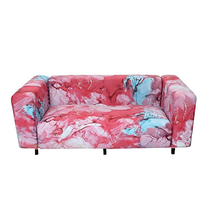 Premium Sofa Cover Great Happy IN Single Seater(90-145cm) - ₹1699 Crystal White Pink 