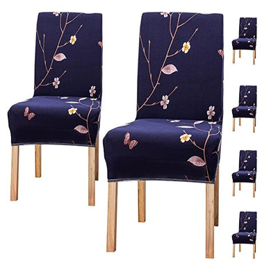 Premium Chair Cover - Stretchable & Elastic Fitted Great Happy IN Dark Blue Butterfly 2 PCS - ₹799 