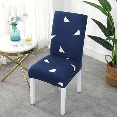 Dark Blue Triangle Premium Chair Cover - Stretchable & Elastic Fitted Great Happy IN 2 PCS - ₹799 