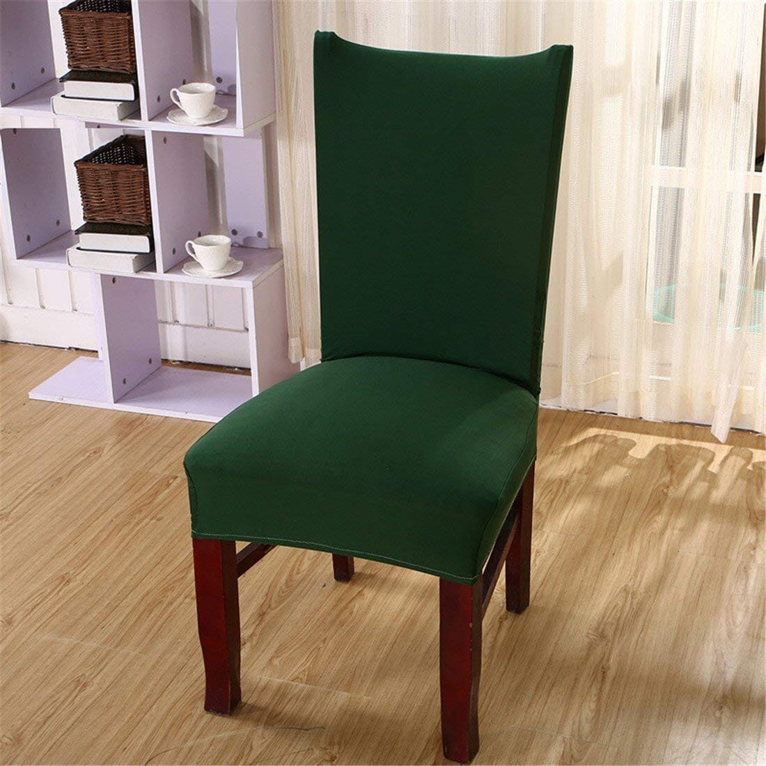 Dark Green Premium Chair Cover - Stretchable & Elastic Fitted Great Happy IN 2 PCS - ₹799 