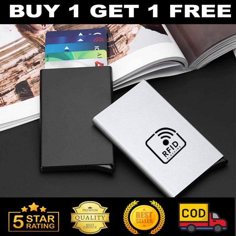 Smart Card Wallet - RFID Blocking Anti-Theft ( Buy 1 Get 1 Free ) Great Happy IN 