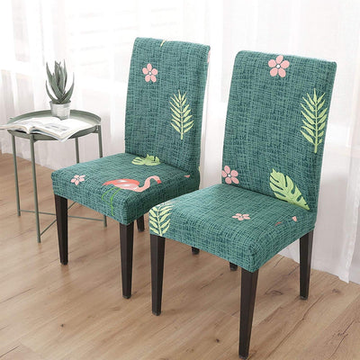 Green Flamingo Premium Chair Cover - Stretchable & Elastic Fitted Great Happy IN 2 PCS - ₹799 