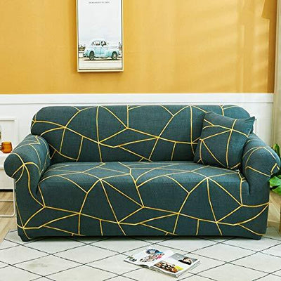 Premium Sofa Cover Great Happy IN Single Seater(90-145cm) - ₹1699 Green Lattice 