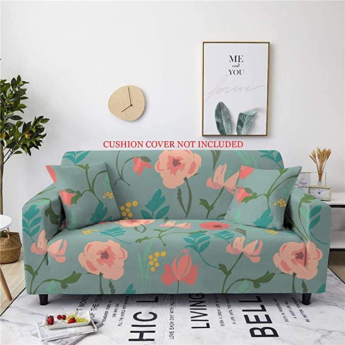 Premium Sofa Cover Great Happy IN Single Seater(90-145cm) - ₹1699 Green Rose 