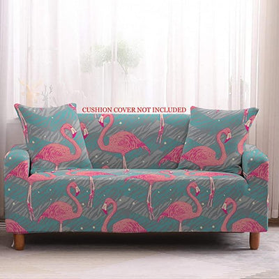 Premium Sofa Cover Great Happy IN Single Seater(90-145cm) - ₹1699 Grey Flamingo 