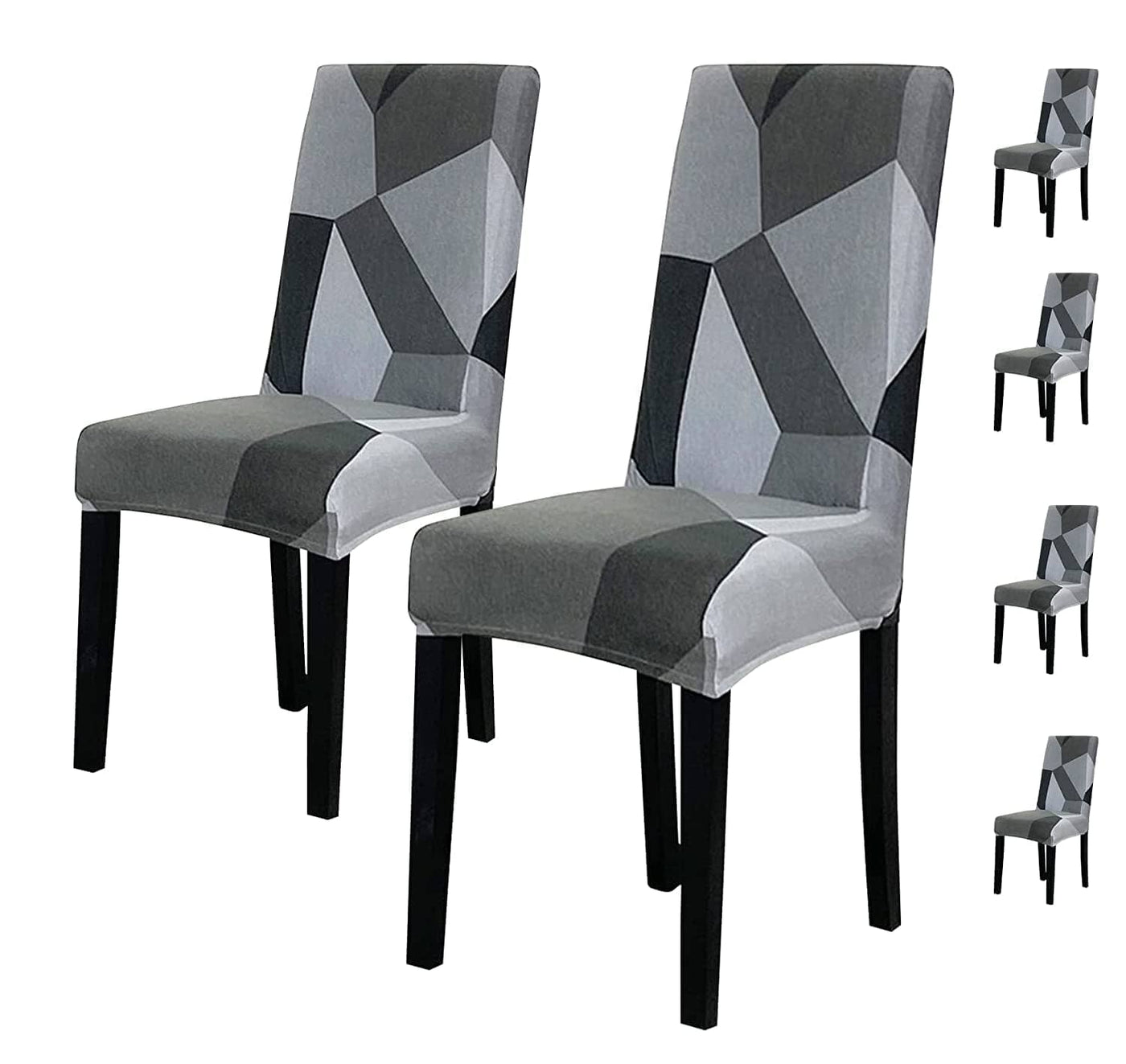 Dark Grey Prism Premium Chair Cover - Stretchable & Elastic Fitted Great Happy IN 2 PCS - ₹799 