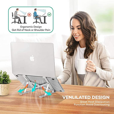 TECHSTAND™ Portable and Height Adjustable Laptop Stand Great Happy IN 