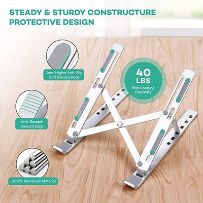 TECHSTAND™ Portable and Height Adjustable Laptop Stand Great Happy IN 