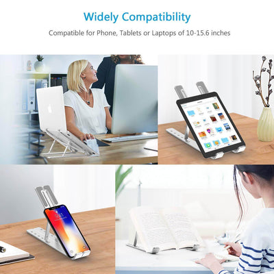 TECHSTAND™ Portable and Height Adjustable Laptop Stand Great Happy IN 