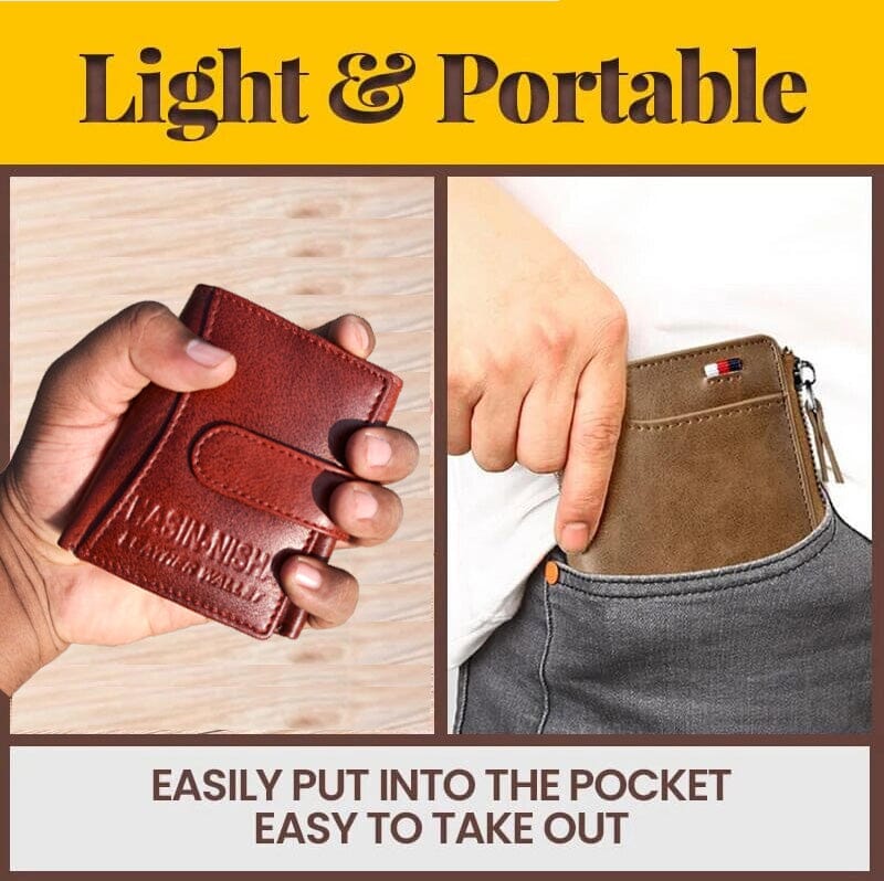 Men's Leather Wallet - RFID Blocking Anti-Theft ( Buy 1 Get 1 Free ) Great Happy IN 