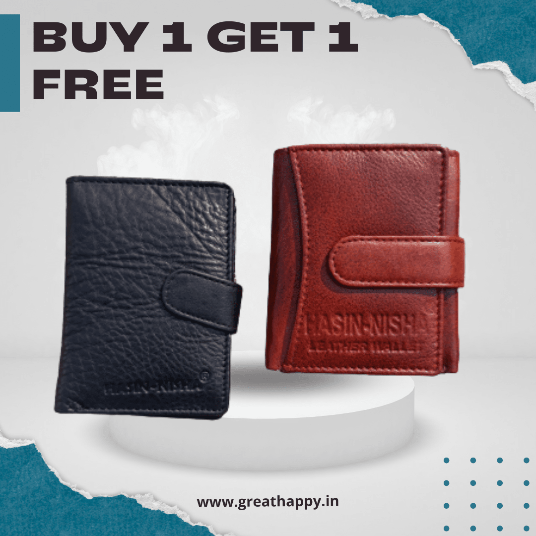 Men's Leather Wallet - RFID Blocking Anti-Theft ( Buy 1 Get 1 Free ) Great Happy IN 