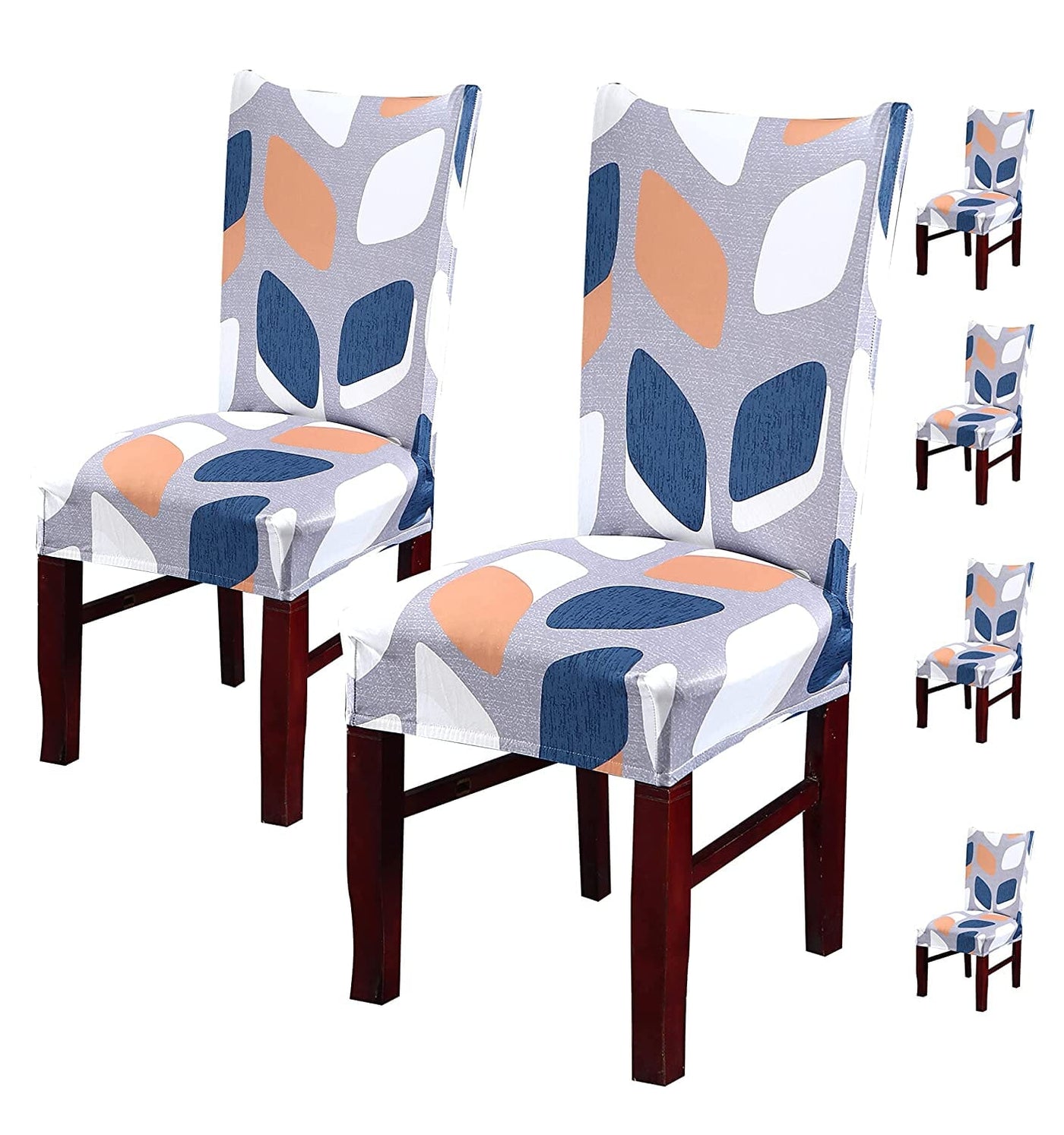Multi Block Premium Chair Cover - Stretchable & Elastic Fitted Great Happy IN 