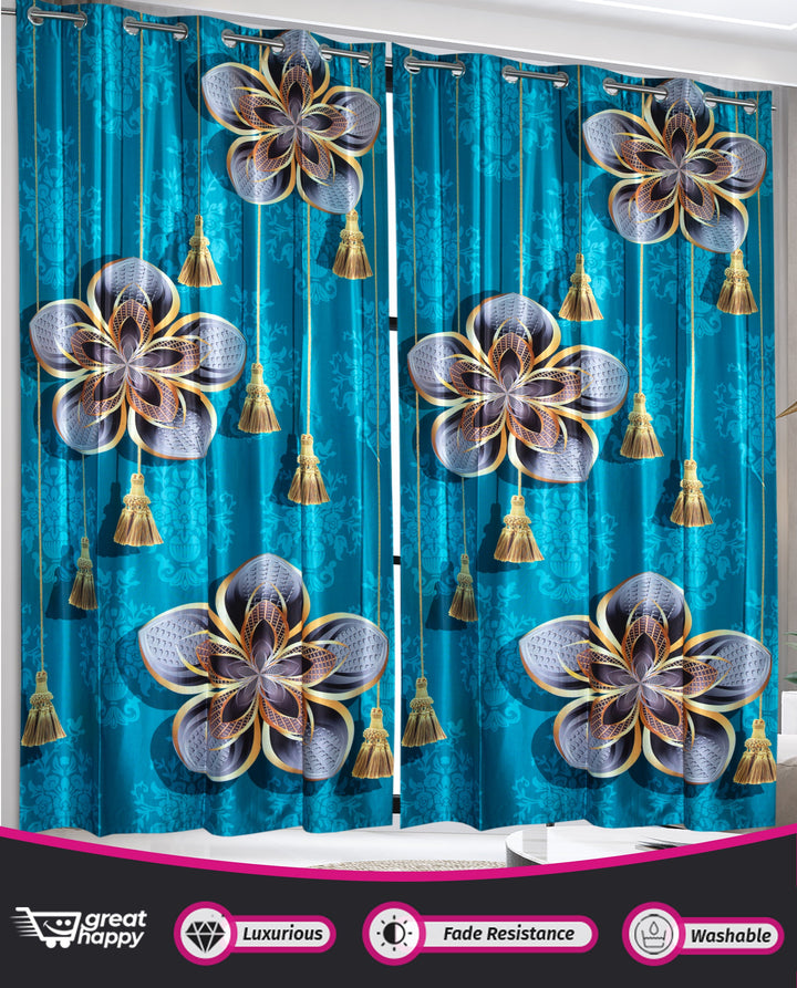 Digital Blackout Curtains - 2PCS Great Happy IN 