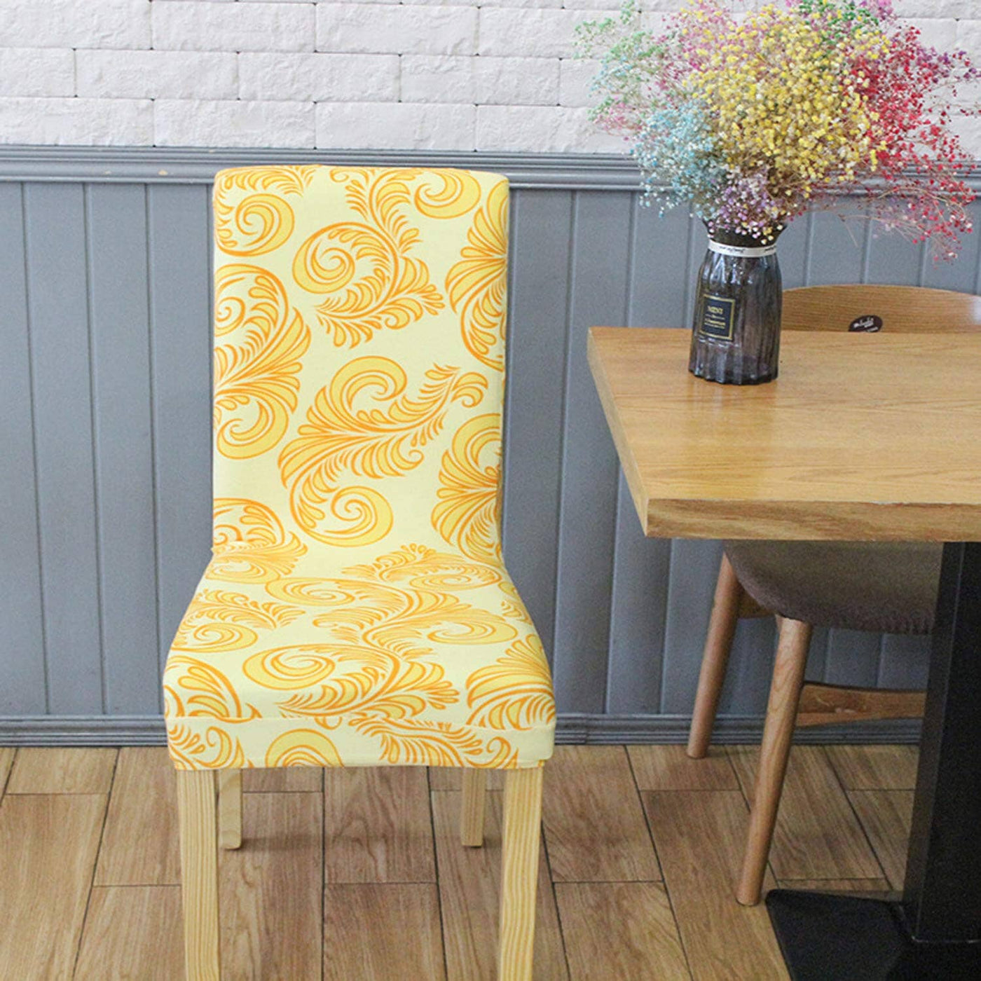 Thai Yellow Premium Chair Cover - Stretchable & Elastic Fitted Great Happy IN 2 PCS - ₹799 