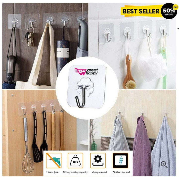 Universal Magic Hooks - High Strength & Waterproof Wall Hooks Great Happy IN 