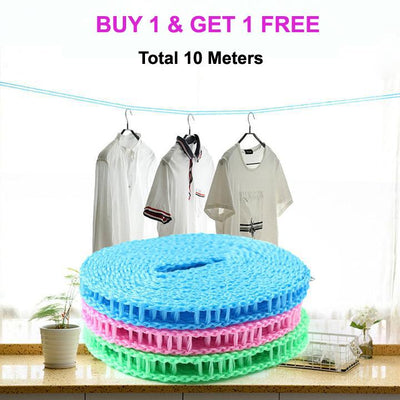 Windproof Non-Slip Clothes Line Great Happy IN BUY 1 GET 1 FREE (Total 2 Lines - 10 Meters ) - ₹548 
