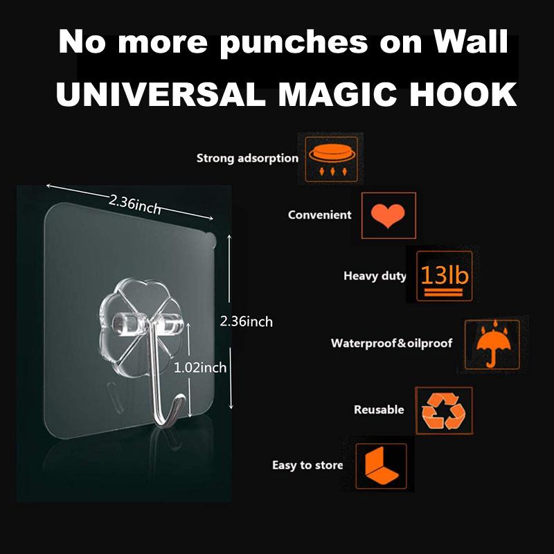Universal Magic Hooks - High Strength & Waterproof Wall Hooks Great Happy IN 